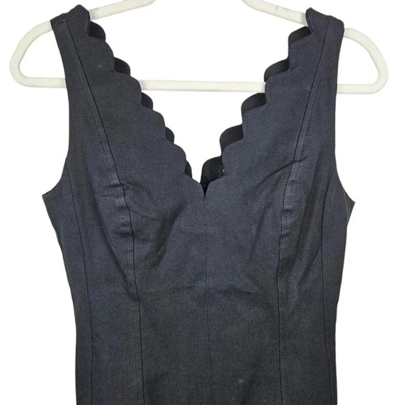 New With Tag Banana‎ Republic Black Scallop Edge Stretch Sheath Dress Size 6 - Picture 9 of 10